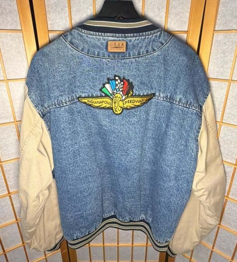 1990’s Gear For Sports Indianapolis Motor Speedway Jacket Size L Blue Denim